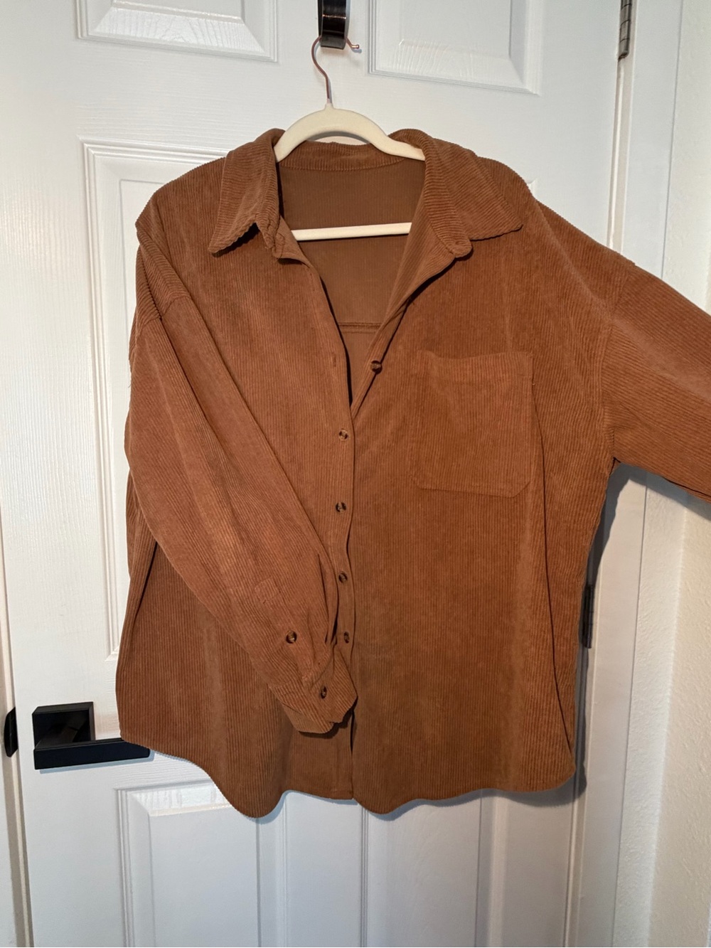 Old Navy Men's Corduroy Button-Down Shirt in Rust Brown